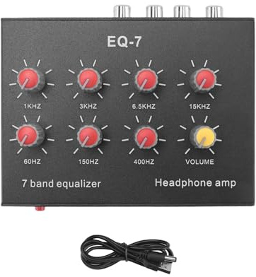 Gosera EQ-7 Car Audio Headset Amplifier 2 Channel Audio Mixer Equalizer Digital Sound Equalizer