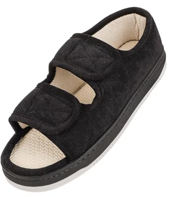 IBLUELOVER Chaussons Diabétiques Pour Hommes Sandales de Rééducation Chaussures Orthopédique Réglables Scratch Pantoufles Pour Pieds Gonflés Arthrite Soulagement Douleur Chaussures Personne Âgées