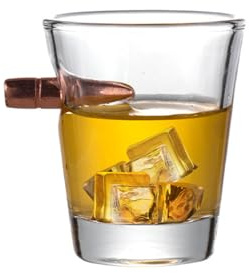 Culcenor Kugel Whisky Gläser, Kristallglas, Bullet Bierkrug, C-1pc | Craft Becher Design, Für Scotch Bourbon, Geschenk für Vater, Geburtstags Weihnachts Valentins Geschenk