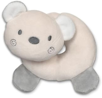 Lorelli Baby Rassel Tiere, Greifling aus Plüsch, leuchtende Farben, ab Geburt, Farbe:beige Bär