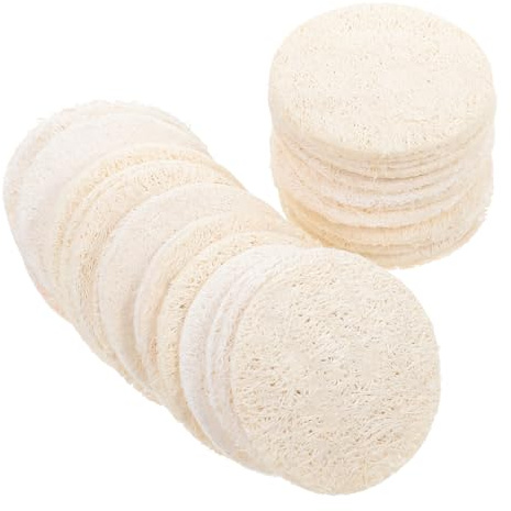 iplusmile 36 Stück Luffa Gesichtspeeling Pads 5,5x5,5cm Natürlich Sanftes Peeling Für Gesicht Und Körper Vielseitig Verwendbar Kompakt Und Hautfreundlich