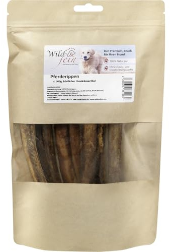 Wild & Fein Pferderippen - 300 g - natürlicher Snack für Hunde