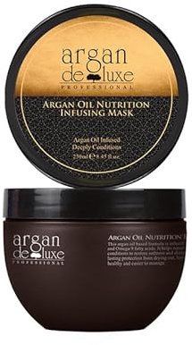 Argan Oil Haarmaske mit Vitamin E Omega 3 und 9 nährende Pflegekur für trockenes geschädigtes Haar spendet Feuchtigkeit repariert und stärkt das Haar verleiht Glanz und Geschmeidigkeit - 250 ml