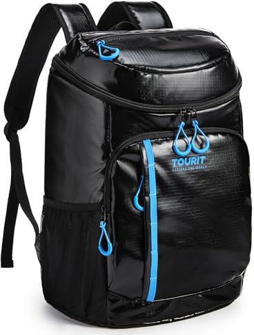 TOURIT Kühler Rucksack Leichter Rucksack 28L mit Flaschenöffner Hält 30 Dosen