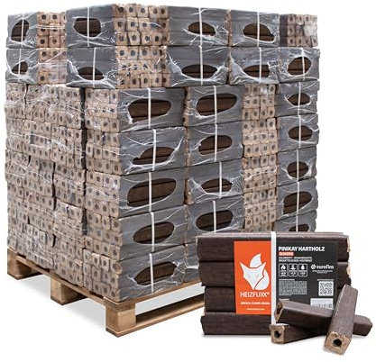 HEIZFUXX PiniKay Quadro Holzbriketts Hartholz 960 kg (96 x 10 kg) 1 Palette