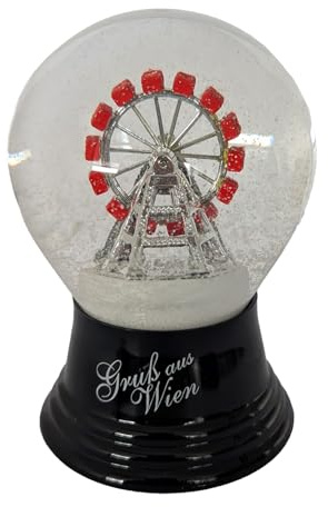 Schneekugel Echtglaskugel - Fast wie echter Schnee Motiv: Riesenrad, 8 cm