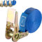 Safetytex Spanngurt 800 kg einteilig - 25 mm x 6 m - Zurrgurt mit Ratsche - Ratschengurte blau (4 Stück / 6m)