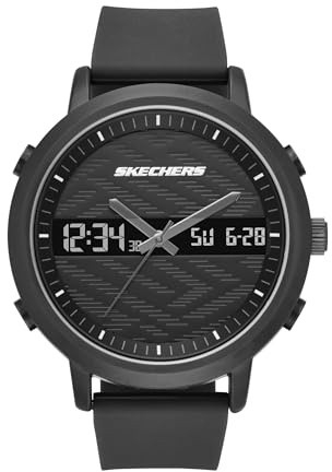 Skechers Men's Lawndale Analog-Digital Chronograph Watch, Black Watch for Men