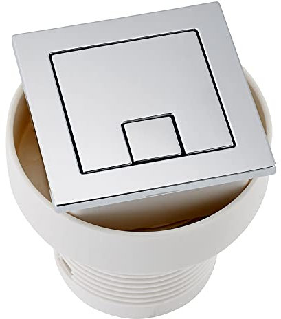 The Home Store Square Toilet Cistern Push Button Dual Air Pneumatic Flush Chrome Bathroom
