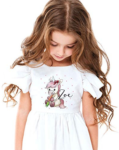 ilka parey wandtattoo-welt Bügelbilder Applikation Einhorn & Punkte Bügelbild Bügelmotiv Aufbügelbilder mit Name Wunschname für Mädchen bb099