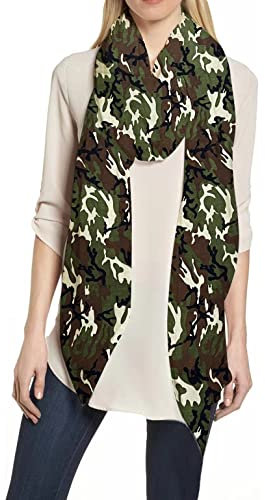 Lina & Lily Damen Schal Tuch mit Taktische und Militärische Digitale Tarnung (Grün camo)