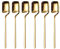 IQCWOOD Coffee Spoons, 5.6 Inches Demitasse Espresso Stainless Steel Small Spoon, Gold Teaspoons for Dessert, Sugar, Tea, Ice Cream, Set of 6