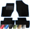 moto-MOLTICO Fußmatten Auto - Velours Autoteppiche passend für Mitsubishi Space Star ab 2013-4-teiliges Set - Schwarze Automatten mit Blauen Ziernähten