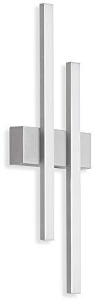 TELEFUNKEN - LED Außenwandleuchte, Außenwandlampe 2-flammig, 8 Watt, 960 Lumen, 4.000 Kelvin, IP44, Silberfarbig, 470x155x42mm, 313004TF