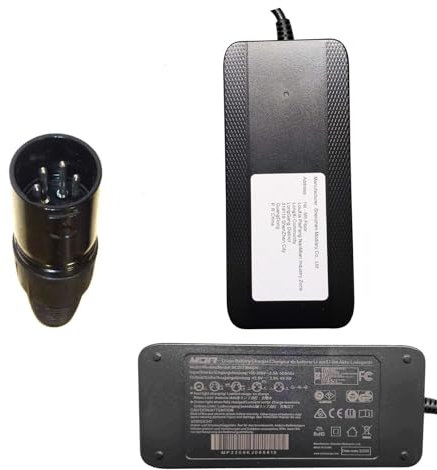 Chargeur de Batterie au Lithium 36V-42V 2A XLR 4 Broches pour TranzX, Derby, B-Twin, Batribike, BionX et Plus Encore! (TranzX 4 pin)