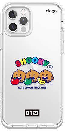 elago BT21 Hybrid Clear Hülle Kompatibel mit Apple iPhone 12 Pro Max Case, Kompatibel mit MagSafe Ladegerät - Dauerhafte PC Rückseite, Flexible Bumper [Offizielle Handelsware] (SHOOKY)