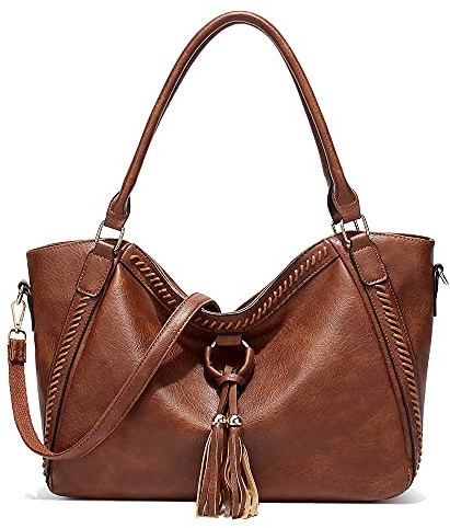 Coolives Damen Shopper aus Leder - Große Schultertasche, Handtasche, Umhängetasche, Tote, Elegante Henkeltasche, Cross-Body Hobo Tasche für Dame EINWEG