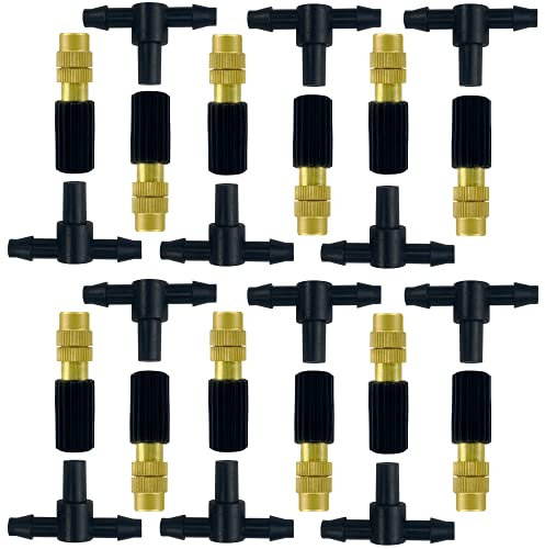 12 ugelli regolabili in ottone, spruzzatore a goccia, spruzzatore collegato con tubo 4/7, utilizzato per l'irrigazione del giardino e dell'irrigazione del balcone.