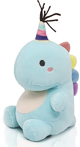 Poywuo Dinosaurier Plüschtier Stofftier Kuscheltier Plüsch Kissen Puppe Kuschelkissen Stofftierpuppe Dekokissen Weihnachten Geburtstag Geschenke für Jungen Mädchen Kinder(Blau)