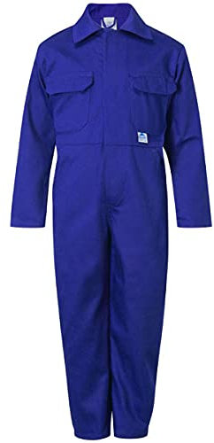 G5 APPAREL Kids Coverall Plain & Camo Poly Cotton Workwear All-in-One (9 Years, Royal Blue)