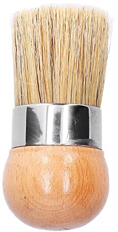 2 Inch Paint Wax Brush, 50mm Natural Bristles Round Chalk Paint Brush for Furniture Painting, Home Decor, Waxing, Glazing Pottery