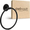 ovimar Anneau Porte-Serviettes Halsnoy | Rond | Noir | sans percer | Design Intemporel | à Coller | Porte-Serviettes pour la Salle de Bain