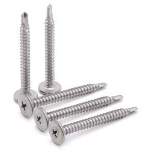(40 Stück) M4,8 x 45 mm Oblaten-Kopf, selbstbohrende Schrauben, 410 Edelstahl, Pilzkopf-Holzschrauben, selbstschneidende Schrauben