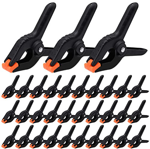 Confezione da 30/60 morsetti a molla, morsetti a molla professionali in plastica da 8,9 cm, morsetti in plastica resistente per artigianato e lavorazione del legno, morsetti per sfondo, fotografia