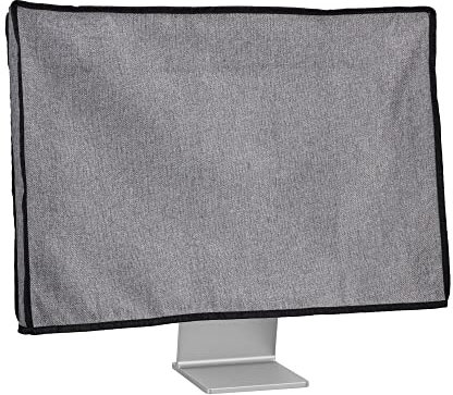 kwmobile Housse écran Ordinateur Compatible avec 27-28 Moniteur - Protection d'écran PC Moniteur en Lin - Gris foncé