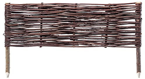 KADAX Palisade aus Weide, natürlicher Weidenzaun, handgemachter Weidenflechtzaun, Gartenzaun für Wegabgrenzung und Beete, Zaun Rasenkante (1 Stück 60x30cm)