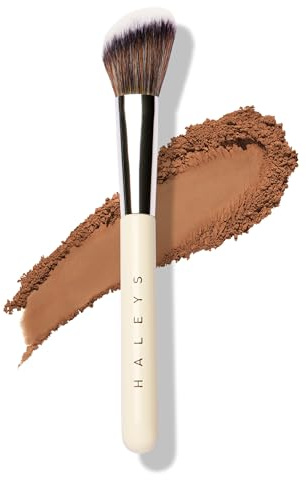 HALEYS Beauty Angled Contour Makeup Brush for Setting Powder, Cream, Foundation, Blush, Highlighter, Concealer, and Bronzer, Makeup Bag Essentials, Soft & Flexible Bristles, Vegan & Cruelty Free