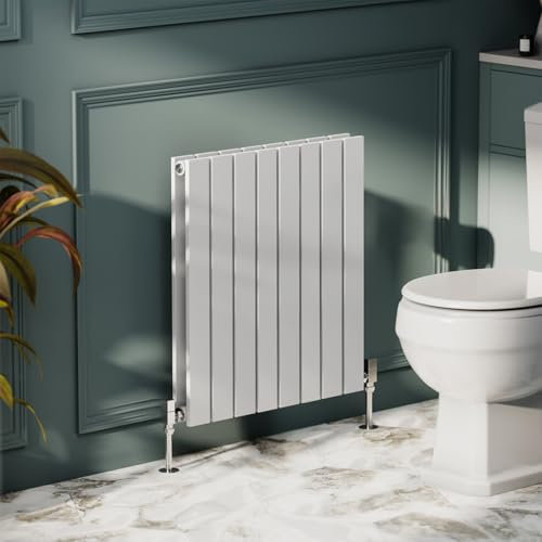 Go Bathrooms Pinta Horizontal White Radiator 600 x 544mm Flat Panel Horizontal White Double Wall Mounted Slim Designer Radiator