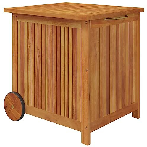 vidaXL Garden Storage Box with Wheels 60x50x58 cm Solid Wood Acacia