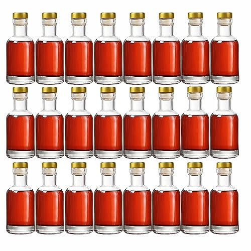 Kaachli Lot de 24 bouteilles en verre transparent pour vin, boissons, huile, vinaigre, kombucha, bière, eau, soda avec bouchon en liège