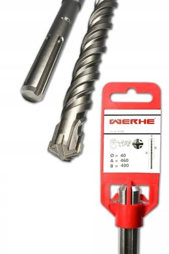 WERHE ® Professional SDS Max Foret à béton 40 x 460 mm, marteau perforateur, foret à pierre, foret à béton