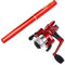 Wedhapy Mini-Angelrute, Stift-Angelrute mit Rolle, Mini-Stange, rotierendes Angelrad für Outdoor-Angelzubehör, Taschen-Angelrute, Rot, 2 Stück