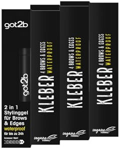 got2b Kleber 4 Brows & Edges Waterproof (3x 16 ml), 2in1 Brow Gel & Haar Mascara, schweiß- & wasserfest für bis zu 24 h Halt, mit praktischer Eyebrow Brush zum Stylen von Haarkonturen & Edges