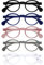 OPULIZE OCA Lesebrille - 5er-Pack - Moderne Runde Retro-Fassung - Schwarz Blau Pink Grau Weiß - Herren Damen - Federscharniere - RRRRR54-1347W - +2.50