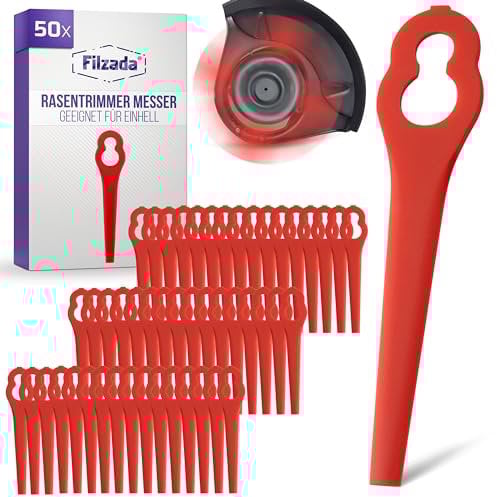 Filzada 50x Lame di Ricambio Compatibili per Lame Tagliabordi Einhell - Lama Compatibile Con i Ricambi per Tagliabordi Einhell