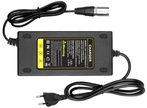 ARyee 54.6V 48V 2A Elektroroller Ladegerät für 13S 48V Lithium Akku Li-Ion Akku Ladegerät für Mobilitätsroller, Motorrad, EBike Elektrofahrrad, 3 Pin XLR Anschluss