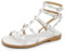 IF Fashion Scarpe Sandali Gladiatore Stivali Estivi da Donna Con Borchie Pelle Sintetica KK-701 bianco N.37