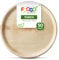 FOOGO Green 50 Disposable Palm Leaf Serving Trays, Large Round 15 (38cm), For Pizza, Platters, Starters, Canape, Charcuterie Board, Sturdy And Eco-Friendly Like Wooden Trays For Hot Food