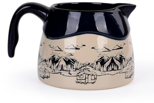 Autumnlife Pichet à lait en porcelaine de 570 ml - Grand pot à crème avec poignée - Pichet à lait rétro pour café, lait, sauces