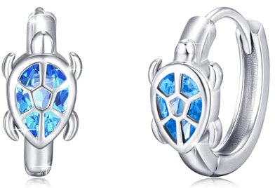 MEDWISE Schildkröte Creolen Ohrringe Mädchen 925 Sterling Silber Schildkröte Ohrringe Tiere Schildkröte Schmuck Geburtstag Geschenk für Damen Frauen Kinder Tochter Freundin Mutter Mama