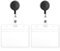 JIEYAO Lot de 2 porte-badges transparents avec enrouleurs de badge, porte-badges horizontaux, en plastique souple et rétractable, pour infirmière, médecin, enseignant, bureau (horizontal)