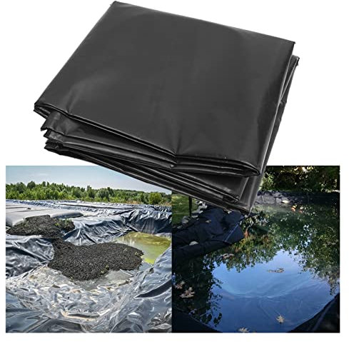 Schwarze robuste faltbare Gummi-Teichfolie, 6 x 10 m, undurchlässige Teichverkleidung für Landschaftsbau, 5 m x 5 m Größe