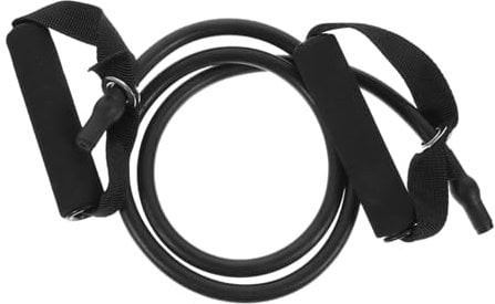 MOBUTOFU Elastic Fitness Tubes Exercise Bands with Door Anchor Handles for Home Gym Tricep Rope Resistance Tubes for Yoga Strength Training and Workout 1Pc Black