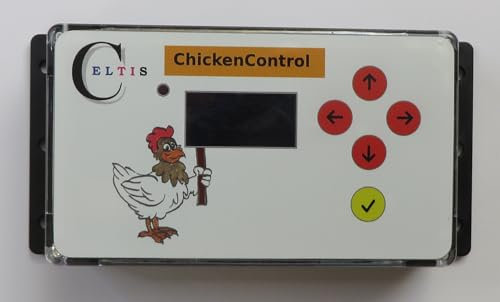 Celtis ChickenControl - Die All-In-One-Steuerung für Ihren Hühnerstall, für Beleuchtung, Klappe, Lüftung, Heizung, berechnet Sonnenaufgang und Untergang, sanftes Dimmen