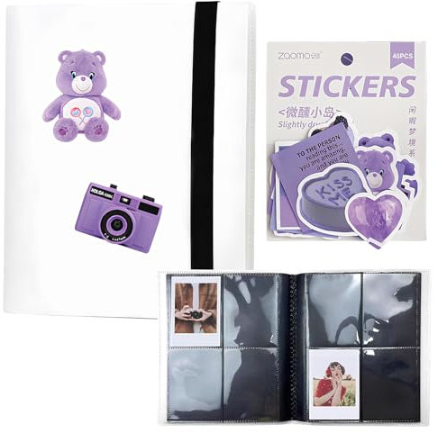 160 Taschen Mini-Fotoalbum 2 * 3 Zoll für Sofortbildkamera Drucker Foto kompatibel mit Fujifilm Instax Mini Film/Kpop Fotokarten (Weiß)