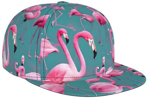 Fashion A Flock of Flamingos Print Baseball Cap für Damen und Herren - Verstellbar, Snapback, Ideal für Reisen, Outdoor, Sport, Schwarz, Schwarz, Einheitsgröße, Schwarz, Einheitsgröße